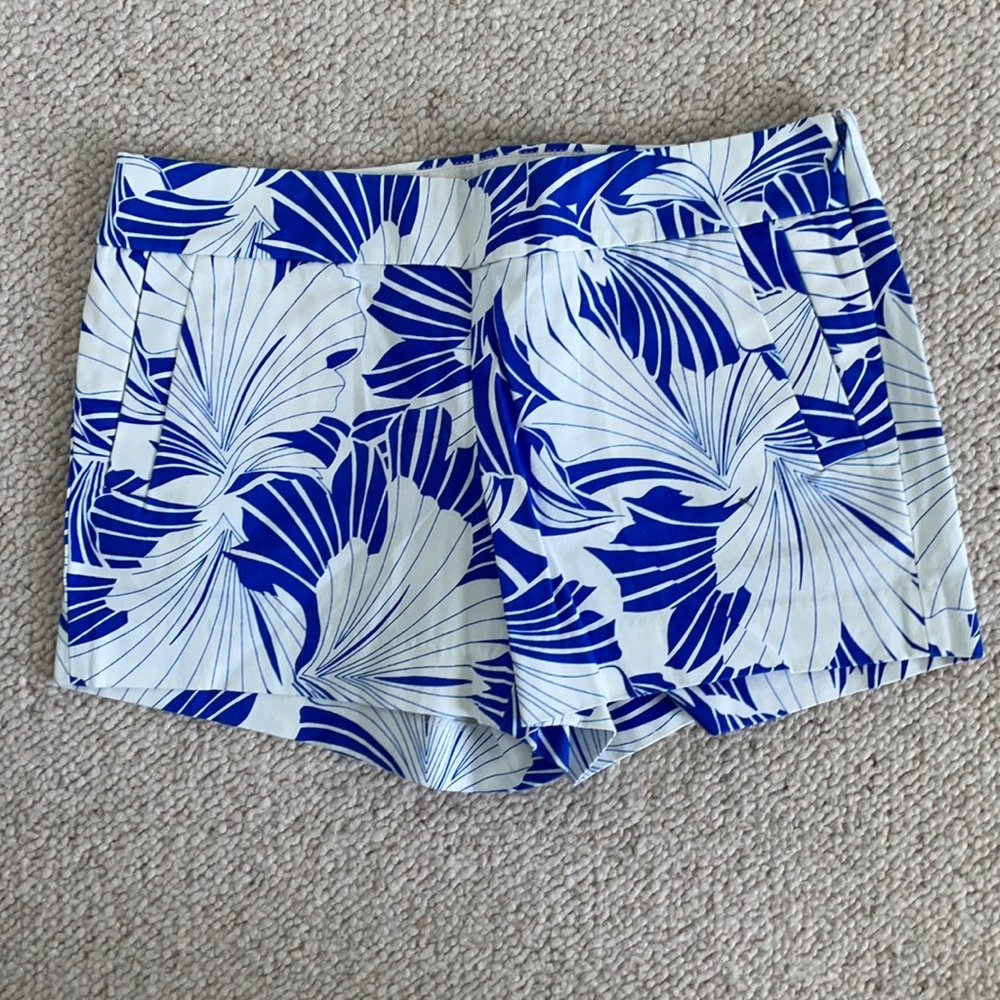 J. Crew Stretch Fit Chino 4” Blue Floral Shorts